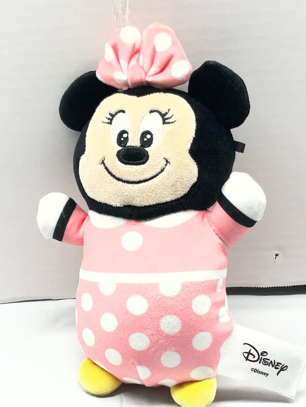 Disney Minnie Mouse Plush in Pink Polka Dot Outfit with Yellow Feet
